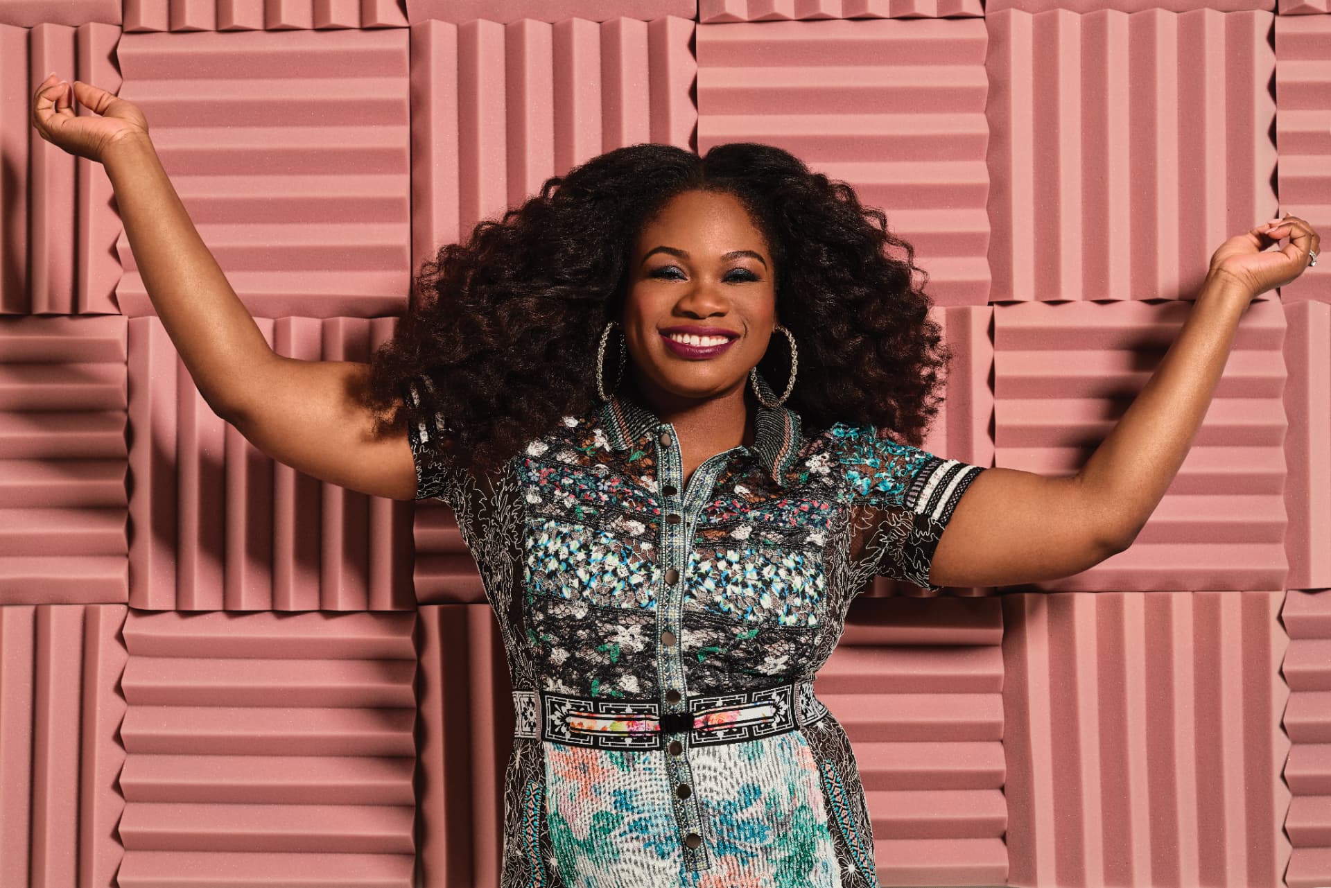 Nicaila Matthews Okome celebrating in the studio